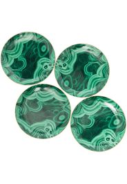 L'Objet L'OBJET MALACHITE DESSERT PLATES (SET OF - GREEN GOLD