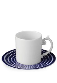 L'Objet Perlée espresso cup and saucer - Blue