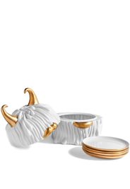 L'Objet Haas Lynda porcelain box and plates (set of 4) - White