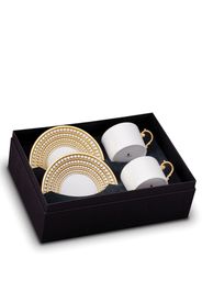 L'Objet Perlée tea cups and saucers (set of two) - White
