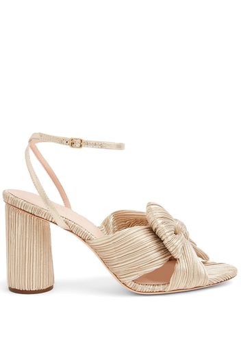 Loeffler Randall Camellia pleated knot 90mm sandals - Gold