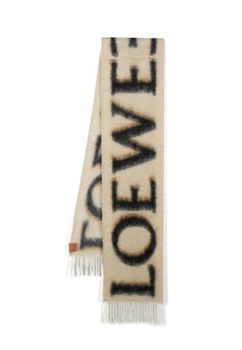 LOEWE logo-print scarf - Neutrals