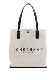 Longchamp logo-print canvas tote - Neutrals