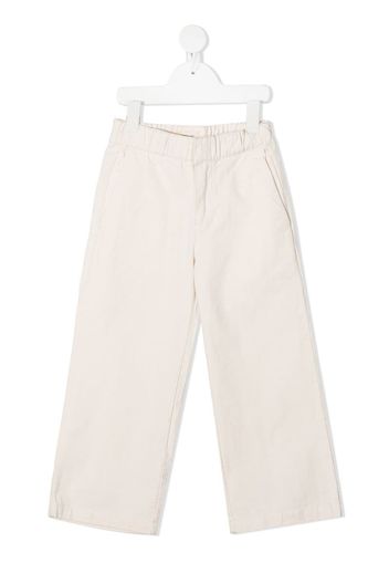 straight-leg cotton trousers