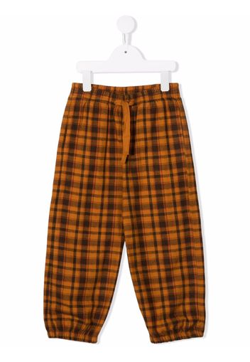 Longlivethequeen checked organic-cotton trousers - Yellow