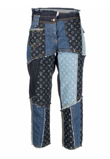 LOUIS VUITTON, Louis Vuitton 2020 pre-owned patchwork cropped jeans Blue | Catalove