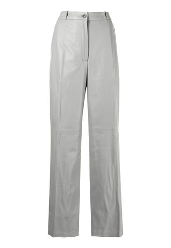 Loulou Studio straight-leg leather trousers - Grey