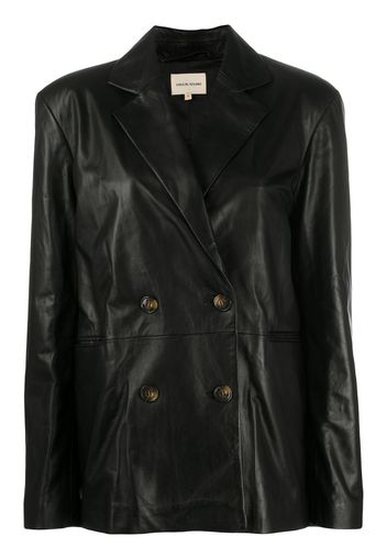 double-breasted lambskin jacket