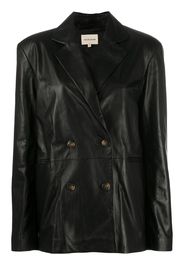 double-breasted lambskin jacket