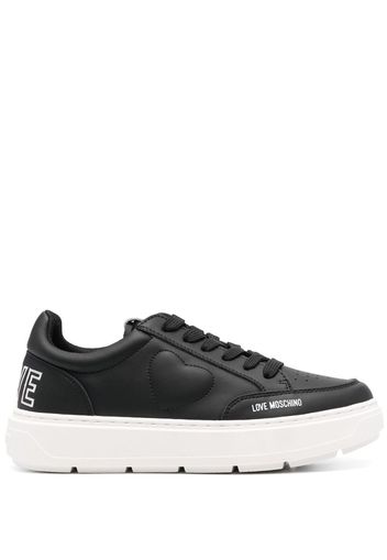 Love Moschino low-top leather sneakers - Black