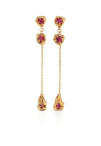 LOVENESS LEE Naha ruby drop earrings - Gold