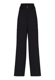 paper bag belted wool trousers