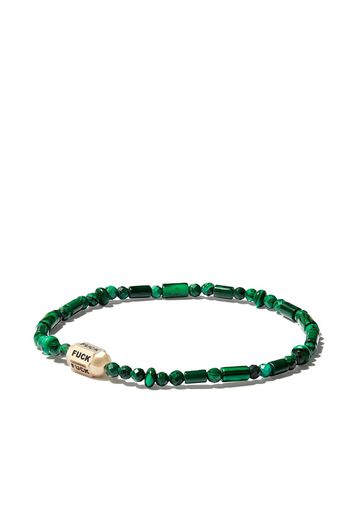 LUIS MORAIS 14kt yellow gold Bolt Bead malachite bracelet