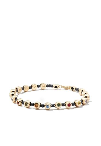 LUIS MORAIS 14kt yellow gold beaded rainbow sapphire bracelet