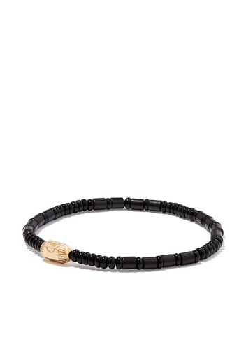 LUIS MORAIS 14kt yellow gold Hamsa onyx beaded bracelet