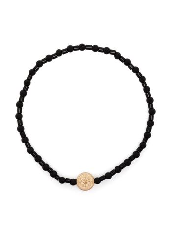 LUIS MORAIS 14kt yellow gold Money Seal beaded bracelet - Black