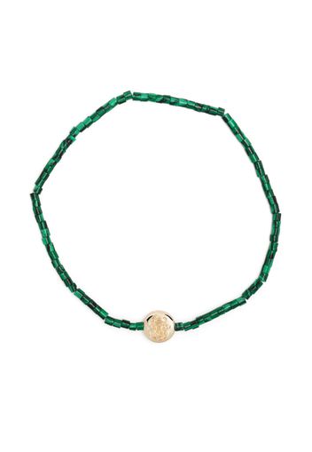 LUIS MORAIS 14kt yellow gold Good Luck beaded bracelet - Green