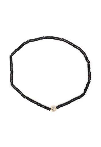 LUIS MORAIS 14kt yellow gold Medium Ball diamond beaded bracelet - Black