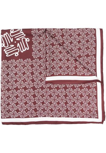 Lukhanyo Mdingi monogram-print scarf - Red