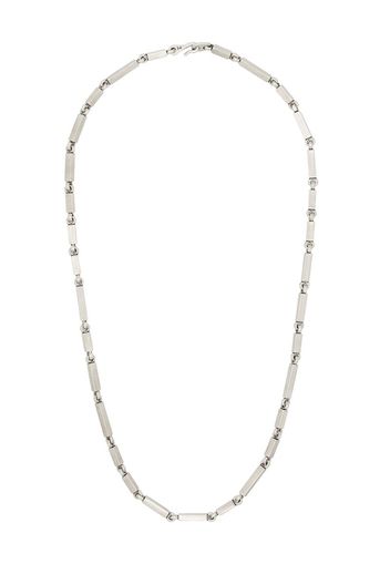 sterling silver rectangular-link necklace