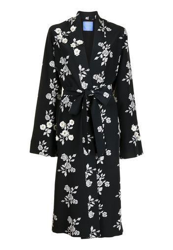 Macgraw St Peters floral-print silk robe - Black