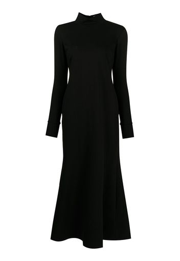 Macgraw high-neck flared midi dress - Black