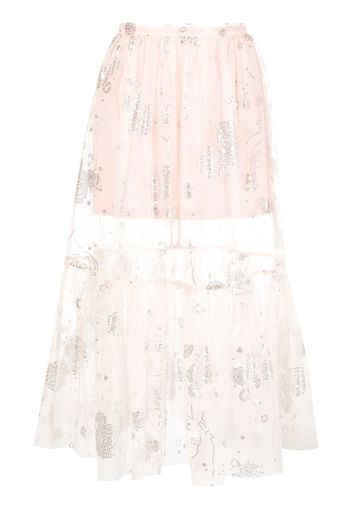 Macgraw sequin-embellished sheer tulle skirt - Pink