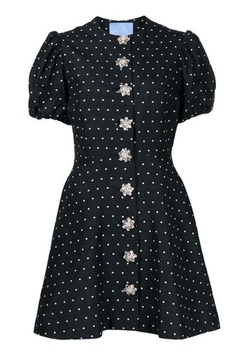 Macgraw Sorbet polka-dot embroidered dress - Black