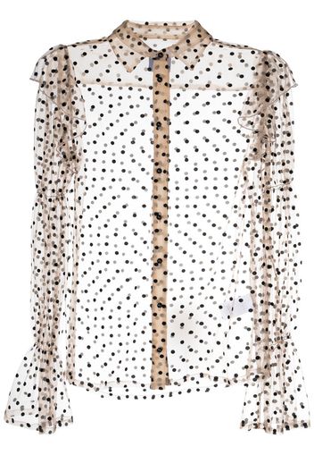 Macgraw sheer polka-dot tulle shirt - Neutrals