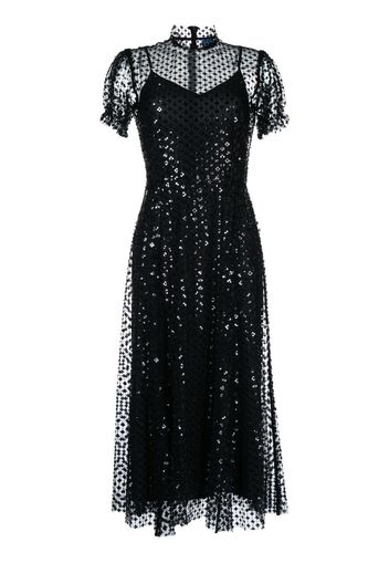 Macgraw Porcelain sequin-embellished sheer dress - Black