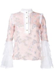 Macgraw daisy print ruffled blouse - Pink