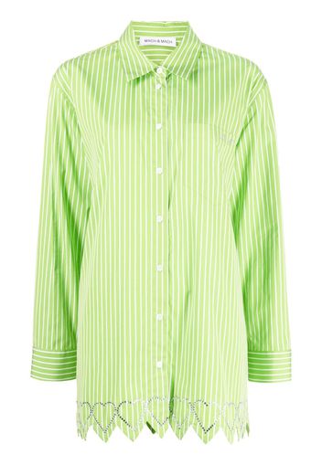 MACH & MACH heart-motif striped shirt - Green