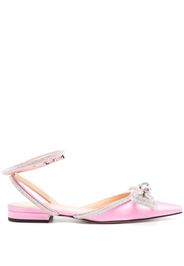 MACH & MACH Double Bow satin flat pumps - Pink