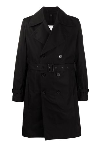 double-breasted belted trench coat