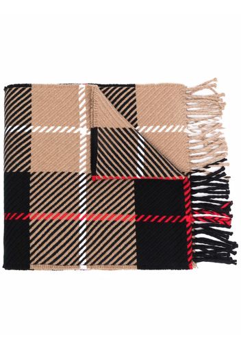 Mackintosh check-pattern fringed-edge scarf - Neutrals