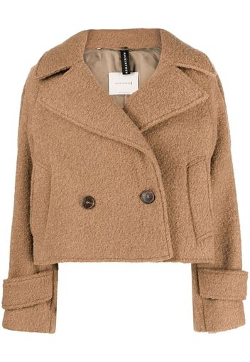 Mackintosh KIRSTEE Beige Wool Cropped Pea Coat - Brown