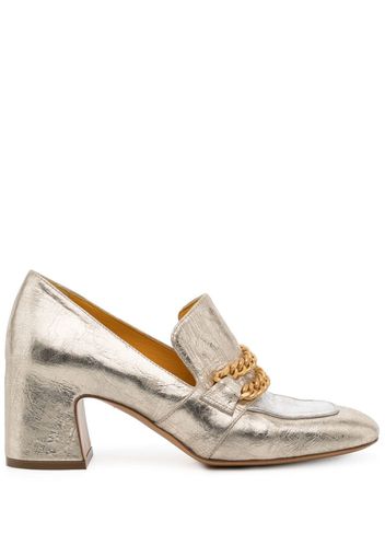 Madison.Maison block heel loafers - Silver