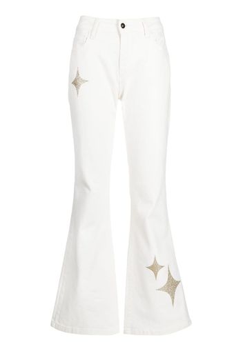 Madison.Maison star-print high-rise flared jeans - White