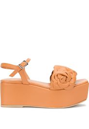 Madison.Maison flower platform sandals - Brown