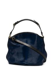 Madison.Maison two-tone calf hair shoulder bag - Blue