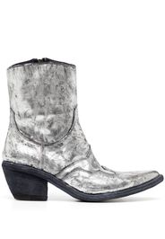 Madison.Maison laminated leather ankle boots - Silver