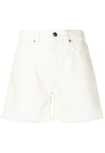 Magda Butrym frayed high-waist denim shorts - White