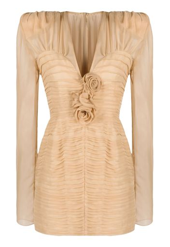 Magda Butrym floral-detail silk minidress - Neutrals