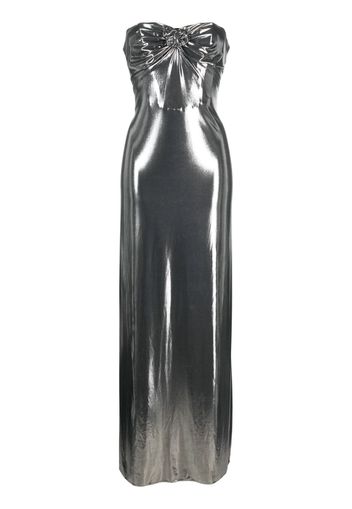 Magda Butrym strapless metallic maxi dress - Silver