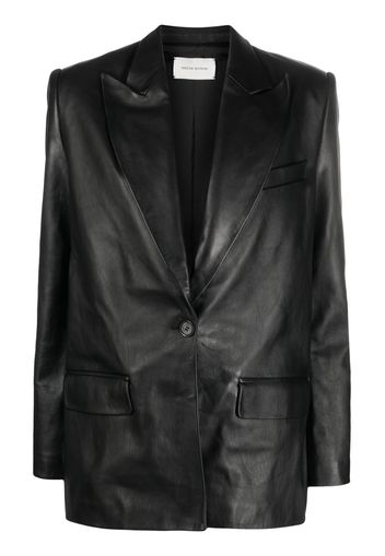 Magda Butrym peak-lapels sheepskin blazer - Black