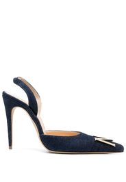 Magda Butrym denim pointed-toe slingback 110mm pumps - Blue