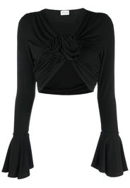 Magda Butrym cropped long-sleeve top - Black