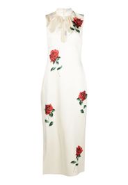 Magda Butrym rose-print sleeveless maxi dress - Neutrals