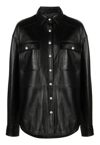 Mainless polished-finish long-sleeve shirt - Black