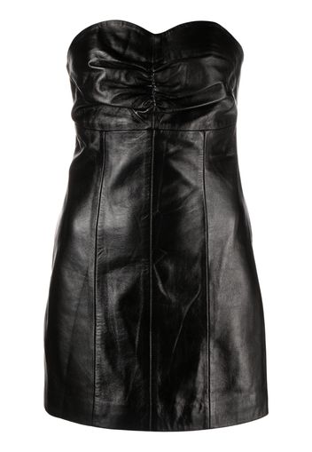 Mainless polished-finish strapless dress - Black